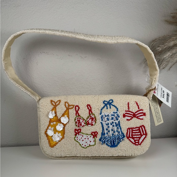 NWT VIRAL TJMAXX Colorful Beaded Bikini Beach Women's Shoulder Bag - Picture 1 of 4